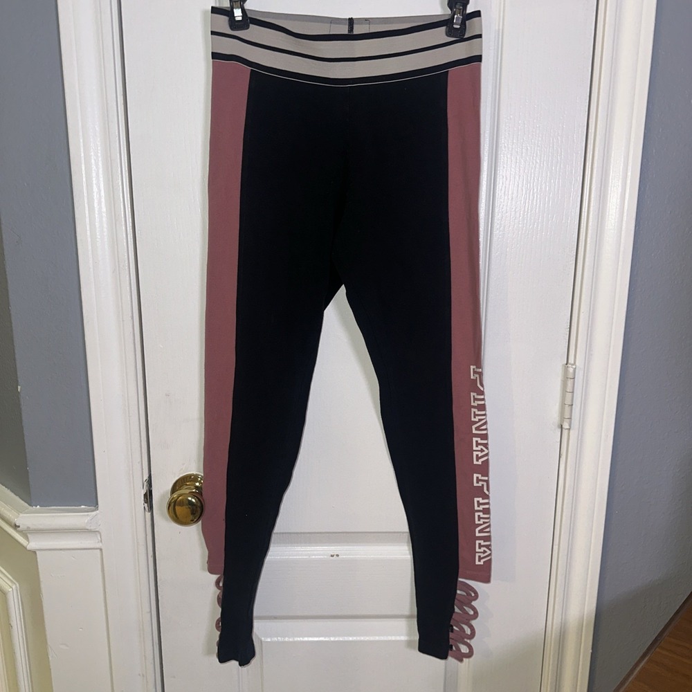 Pink Victoria Secret Black Leggings Size Medium‎